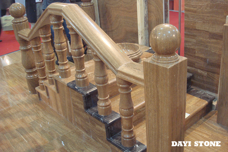 Yellow Wood Marble Stone Baluster Polished